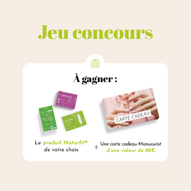 🌱Jeu Concours 🌱

Tentez de remporter une carte cadeau d'une valeur de 80€ chez Manucurist ainsi qu'un produit Naturfit® de votre choix ! 

Pour participer : 
1️⃣ Suivez-nous @naturfit.france 
2️⃣ Likez cette publication 
3️⃣ Commentez en taguant deux amis 

Fin du jeu le 14/10/2024 à 23h59 ! Bonne chance à tous ! 🍀

*Jeu concours réservé aux personnes résidant en France métropolitaine.

#Naturfit #Concoursinstagram #Giveaway #Jeuconcours #Cadeau #Concoursinsta #Concoursfrance #Manucurist