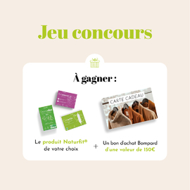 🌱Jeu Concours 🌱

Tentez de remporter un bon cadeau Bompard d'une valeur de 150€  ainsi qu'un produit Naturfit® de votre choix ! 

Pour participer : 
1️⃣ Suivez-nous @naturfit.france 
2️⃣ Likez cette publication 
3️⃣ Commentez en taguant deux amis 

Fin du jeu le 17/11/2024 à 23h59 ! Bonne chance à tous ! 🍀

*Jeu concours réservé aux personnes résidant en France métropolitaine.

#Naturfit #Concoursinstagram #Giveaway #Jeuconcours #Cadeau #Concoursinsta #Concoursfrance #Bompard